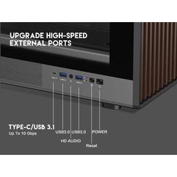 DIYPC DIY-mATX06-Wood Black USB3.0 /Type C Micro ATX Mid Tower