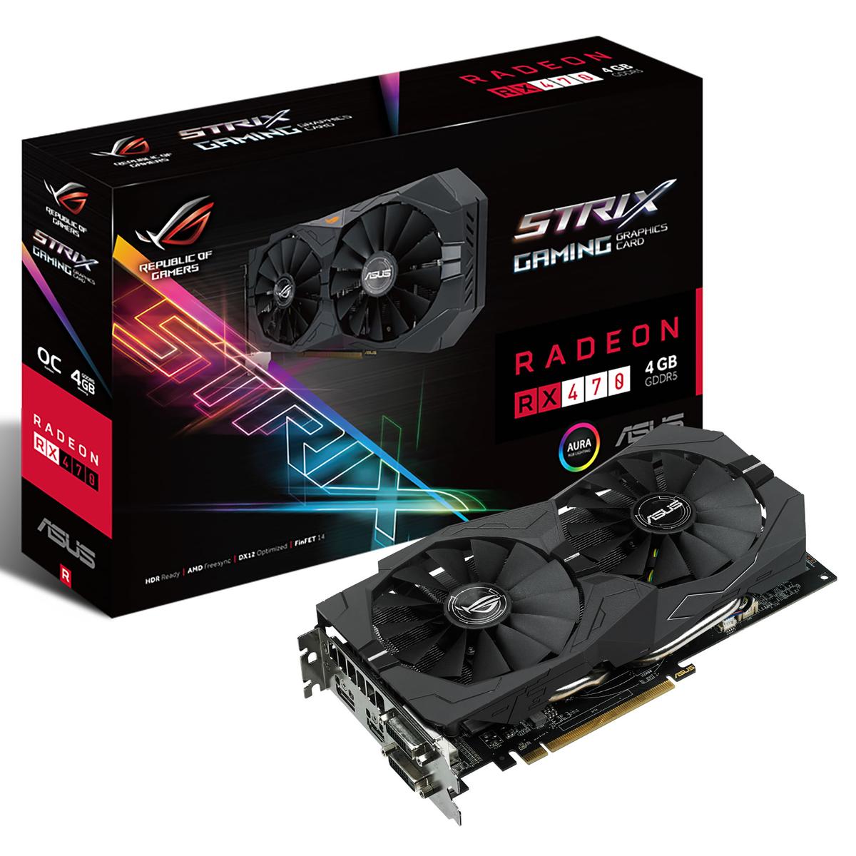 Asus STRIX Radeon RX 470 4 GB Video Card ROG STRIX RX470 4G GAMING PCPartPicker