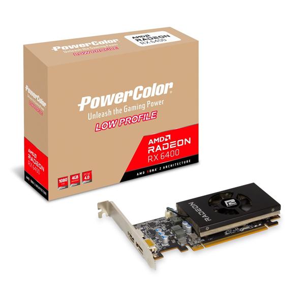 PowerColor Low Profile Radeon RX 6400 4 GB Video Card (AXRX 6400