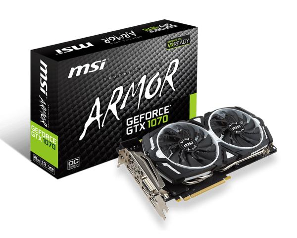 MSI ARMOR OC GeForce GTX 1070 8 GB Video Card (GeForce GTX 1070