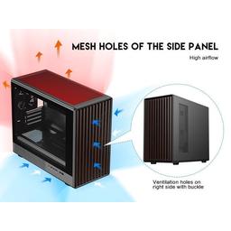 DIYPC DIY-mATX06-Wood Black USB3.0 /Type C Micro ATX Mid Tower