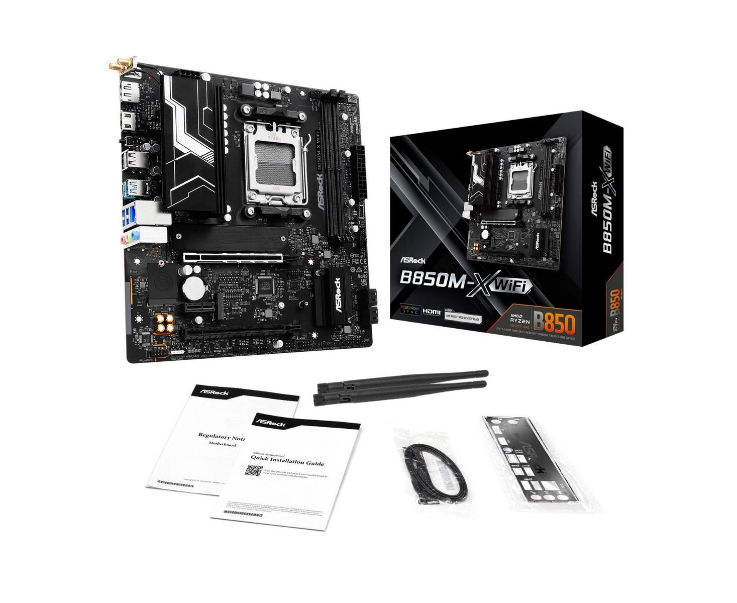 ASRock B850M-X WiFi Micro ATX AM5 Motherboard (B850M-X WiFi