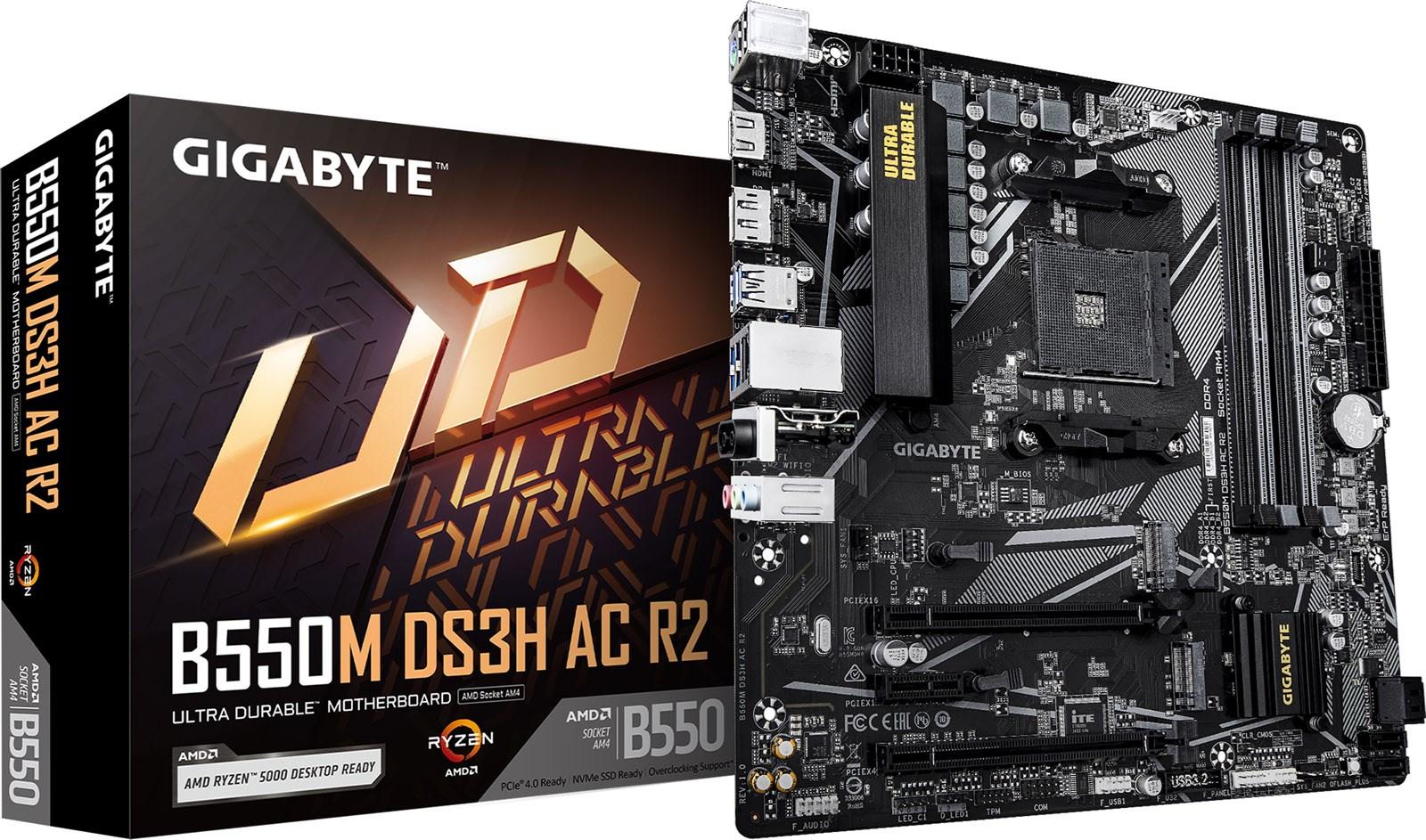 Gigabyte B550M DS3H AC R2 Micro ATX AM4 Motherboard (B550M DS3H AC