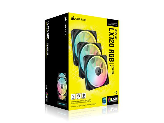 Corsair iCUE LINK LX120 RGB Starter Kit 69.9 CFM 120 mm Fans 3