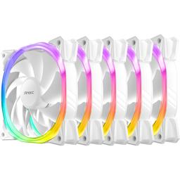 Antec Fusion 120 ARGB White 57.93 CFM 120 mm Fans 5-Pack (0-761345