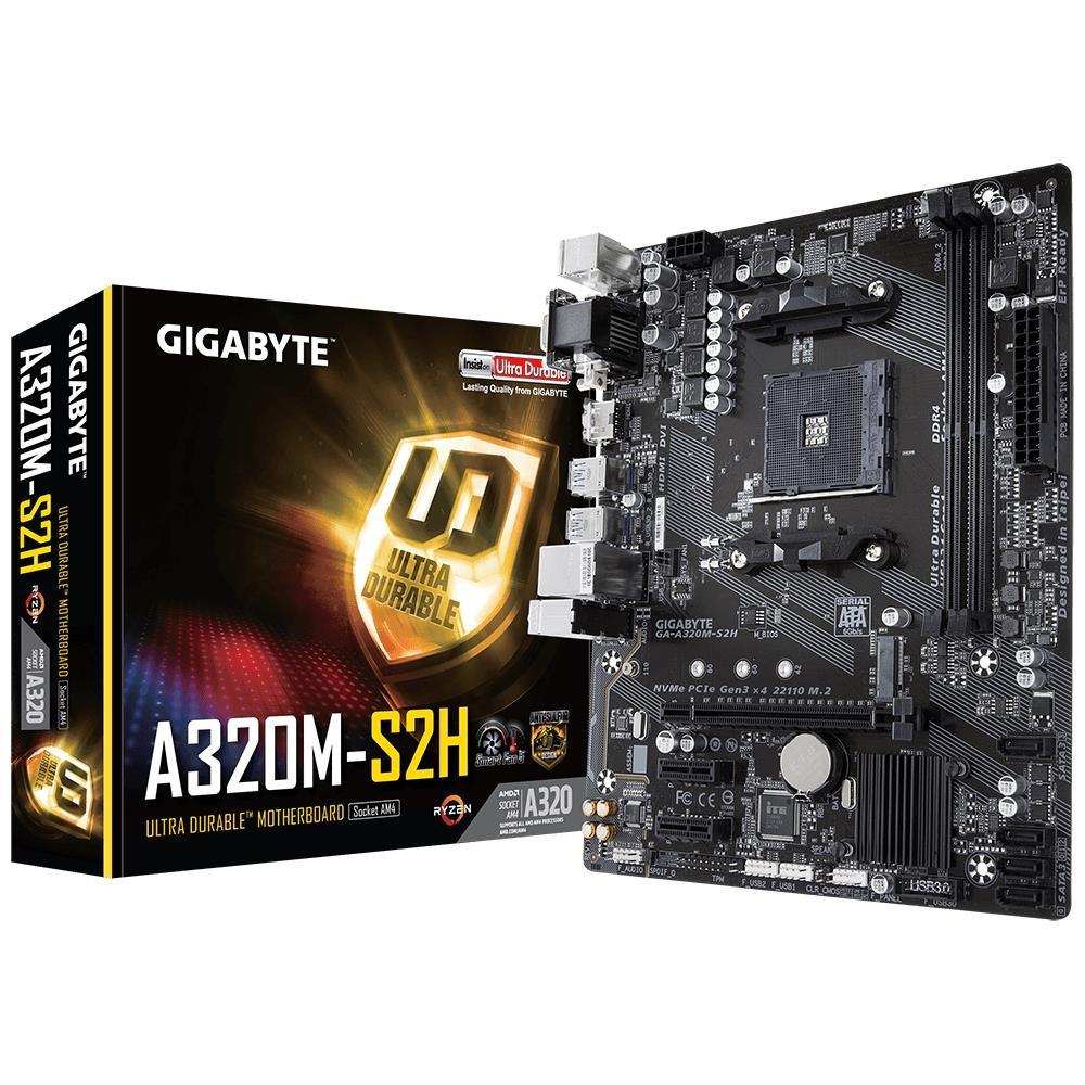 Gigabyte GA-A320M-S2H Micro ATX AM4 Motherboard (GA-A320M-S2H