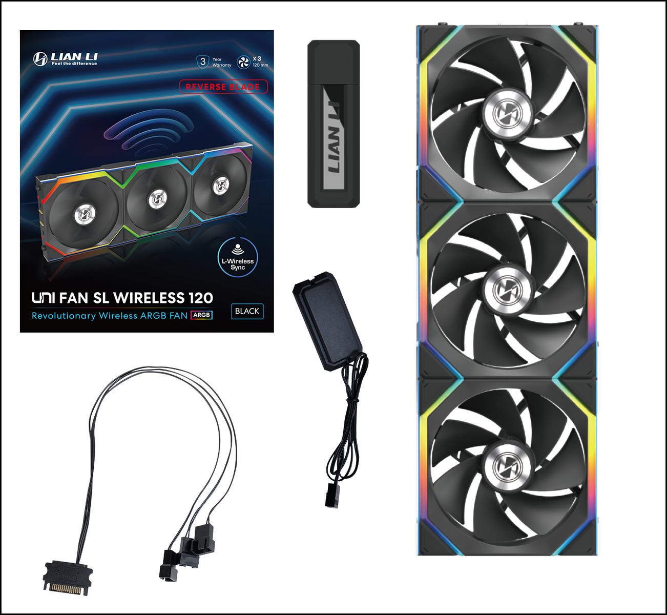 Lian Li UNI FAN SL Wireless 120 Reverse Blade 64 CFM 120 mm