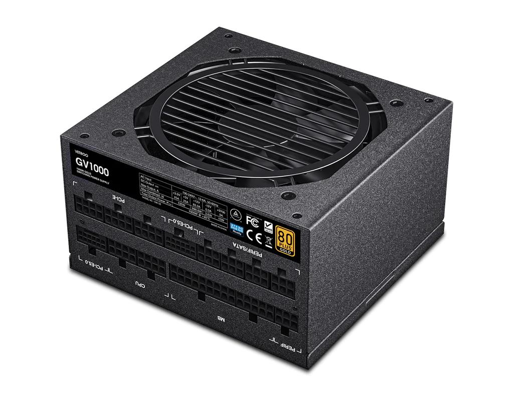 Veroo GV1000 1000W 電源ユニット Vetroo 1000W Power Supply ATX 3.1 Ready, Dual PCIe 5.1, 80