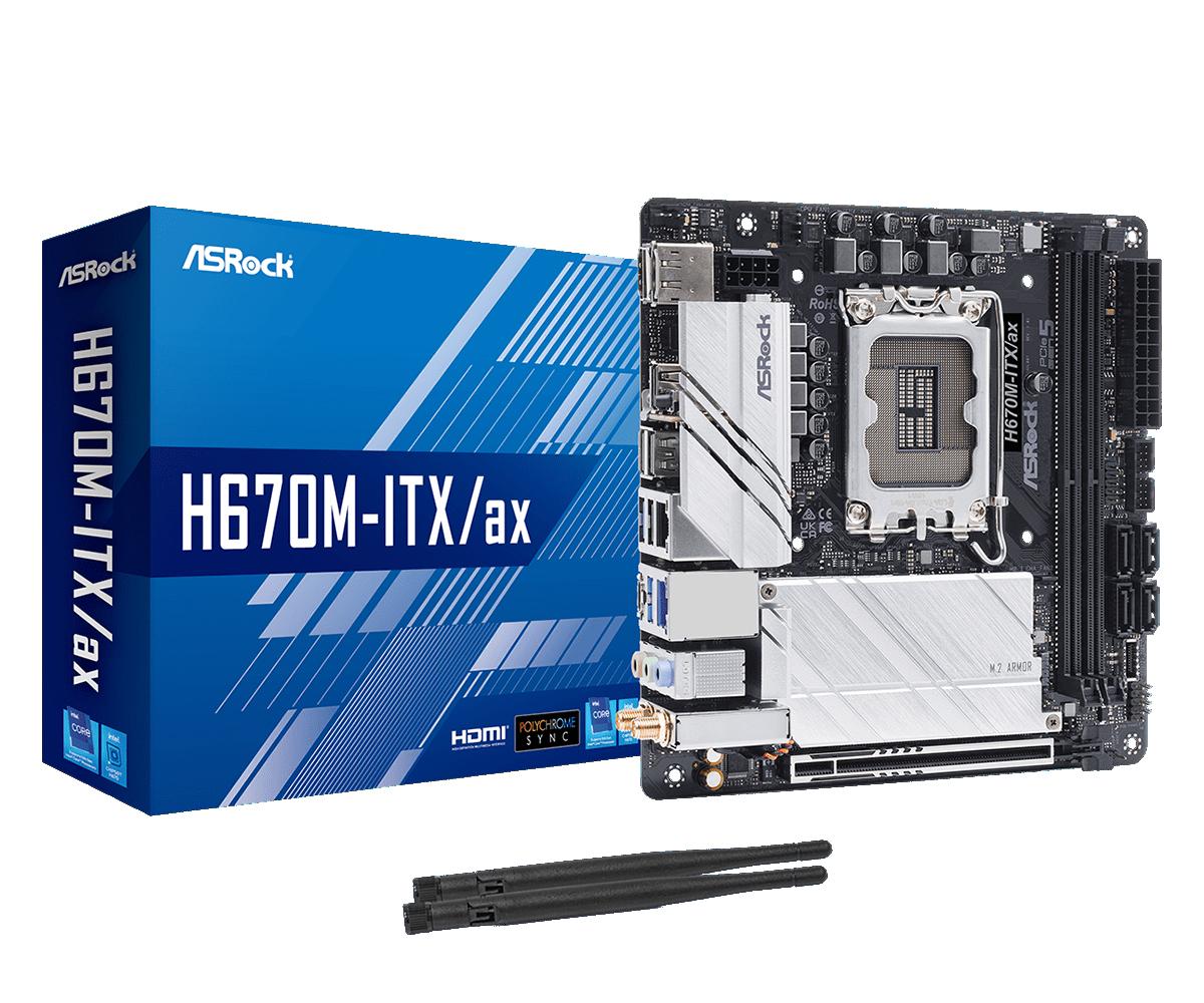 ASRock H670M-ITX/ax Mini ITX LGA1700 Motherboard (H670M-ITX/ax