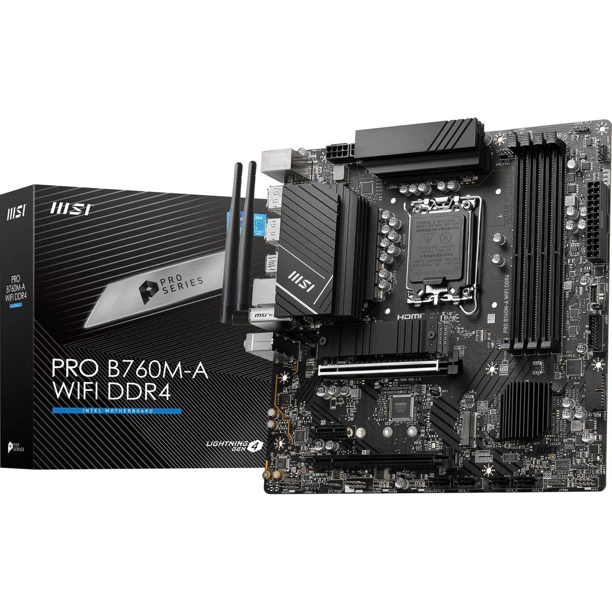 MSI PRO B760M-A WIFI DDR4 Micro ATX LGA1700 Motherboard (PRO B760M