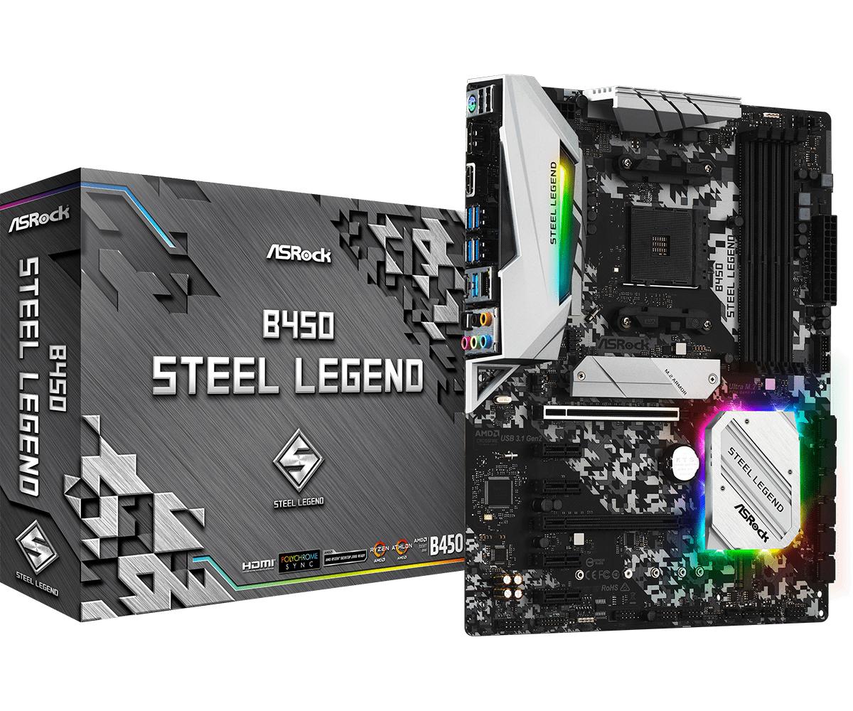 ASRock B450 Steel Legend ATX AM4 Motherboard (B450 Steel