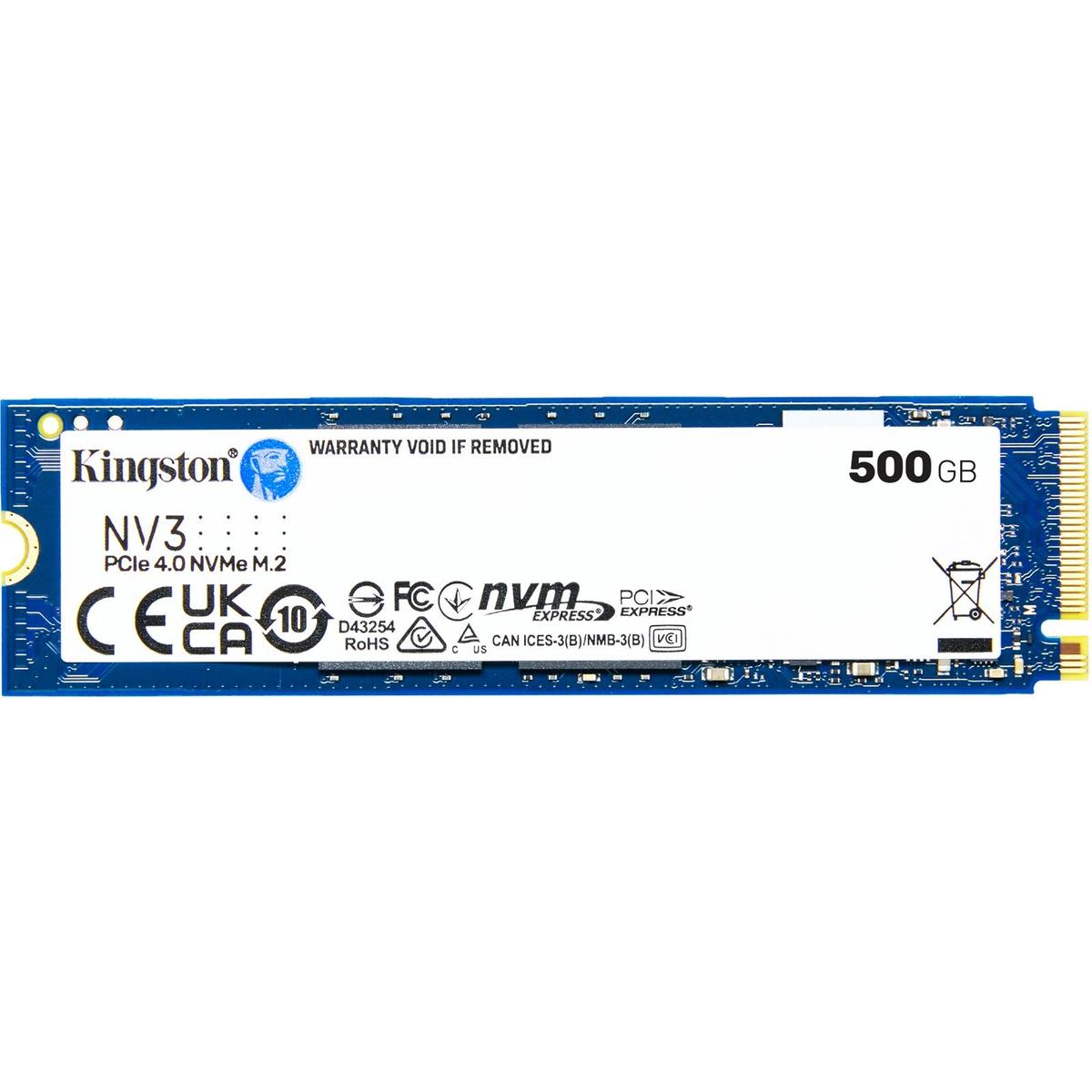 Kingston NV3 500 GB M.2-2280 PCIe 4.0 X4 NVME Solid State Drive
