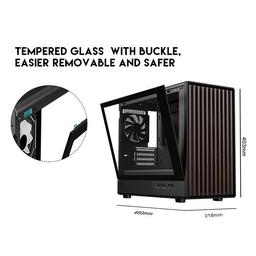 DIYPC DIY-mATX06-Wood Black USB3.0 /Type C Micro ATX Mid Tower