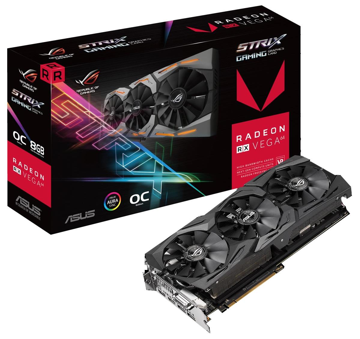 Asus ROG STRIX Radeon RX VEGA 64 8 GB Video Card (ROG-STRIX