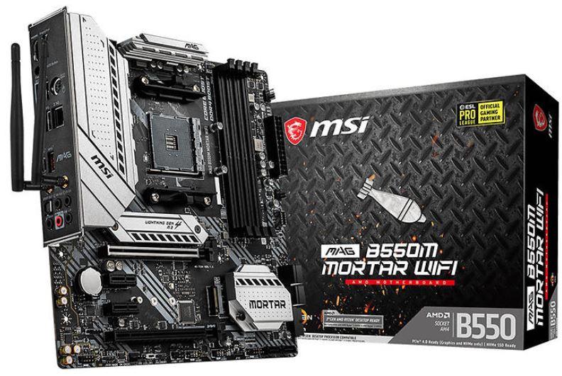 MSI MAG B550M MORTAR WIFI Micro ATX AM4 Motherboard (MAG B550M