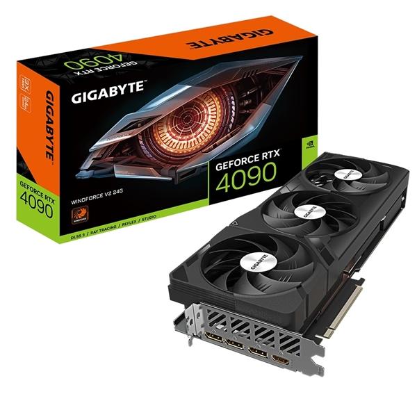 中古美品 GIGABYTE GeForce RTX 4090 24G Gigabyte WINDFORCE V2 GeForce RTX 4090 24 GB Video Card (GV