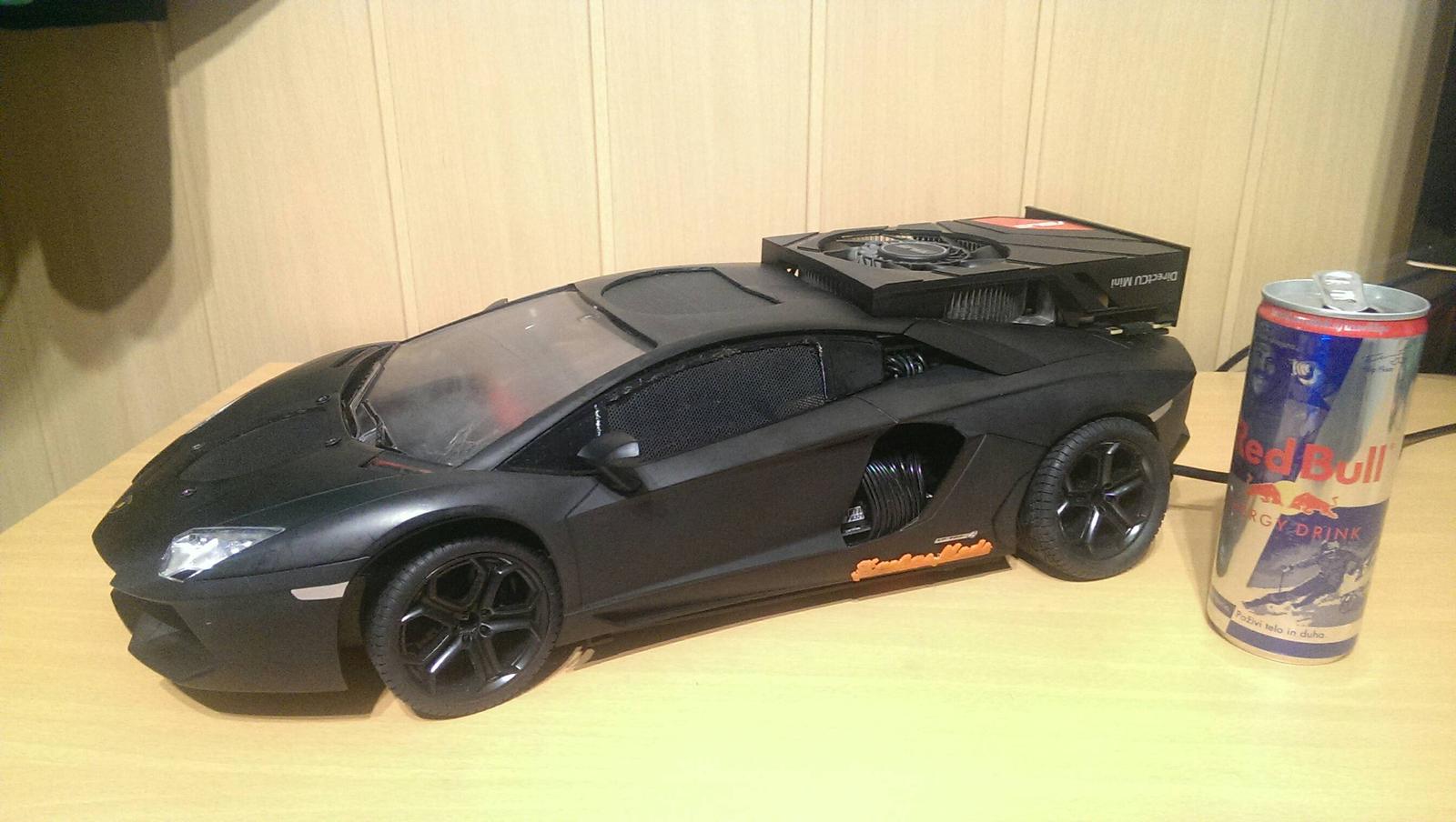 My custom ITX Lamborghini RC PC case build by Haackas