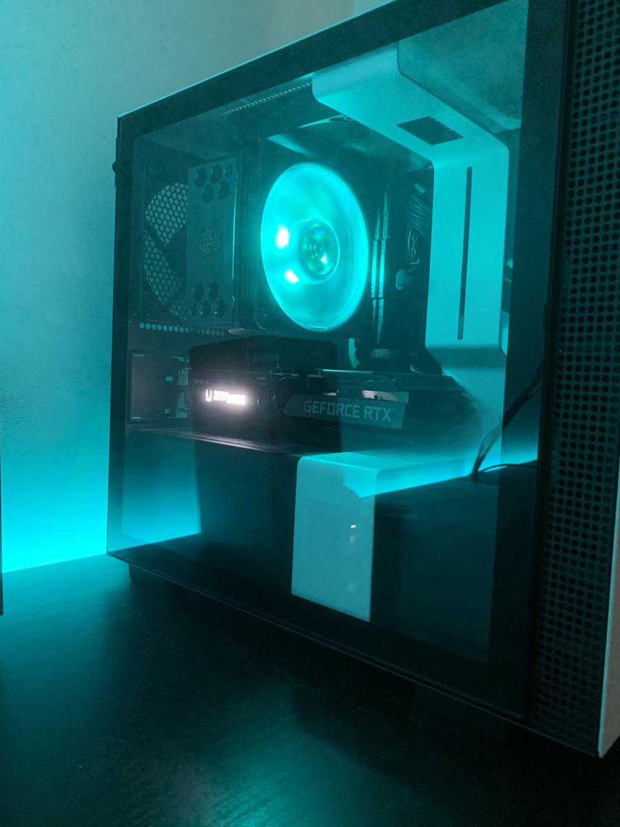 Black, White & Cyan ITX 1440p Build by oSamej - AMD Ryzen 5 5600X