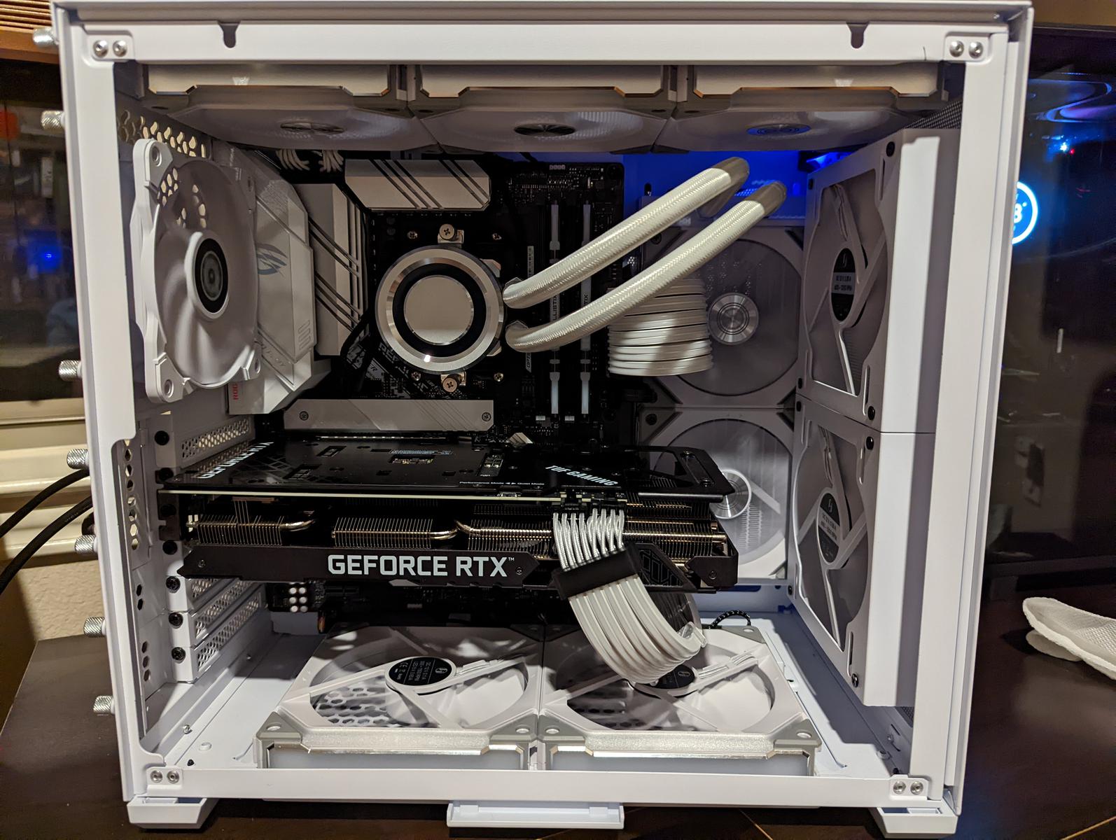 Ryzen 7 & RTX 3060 Ti in O11 Air Mini White by joshua_knofski 