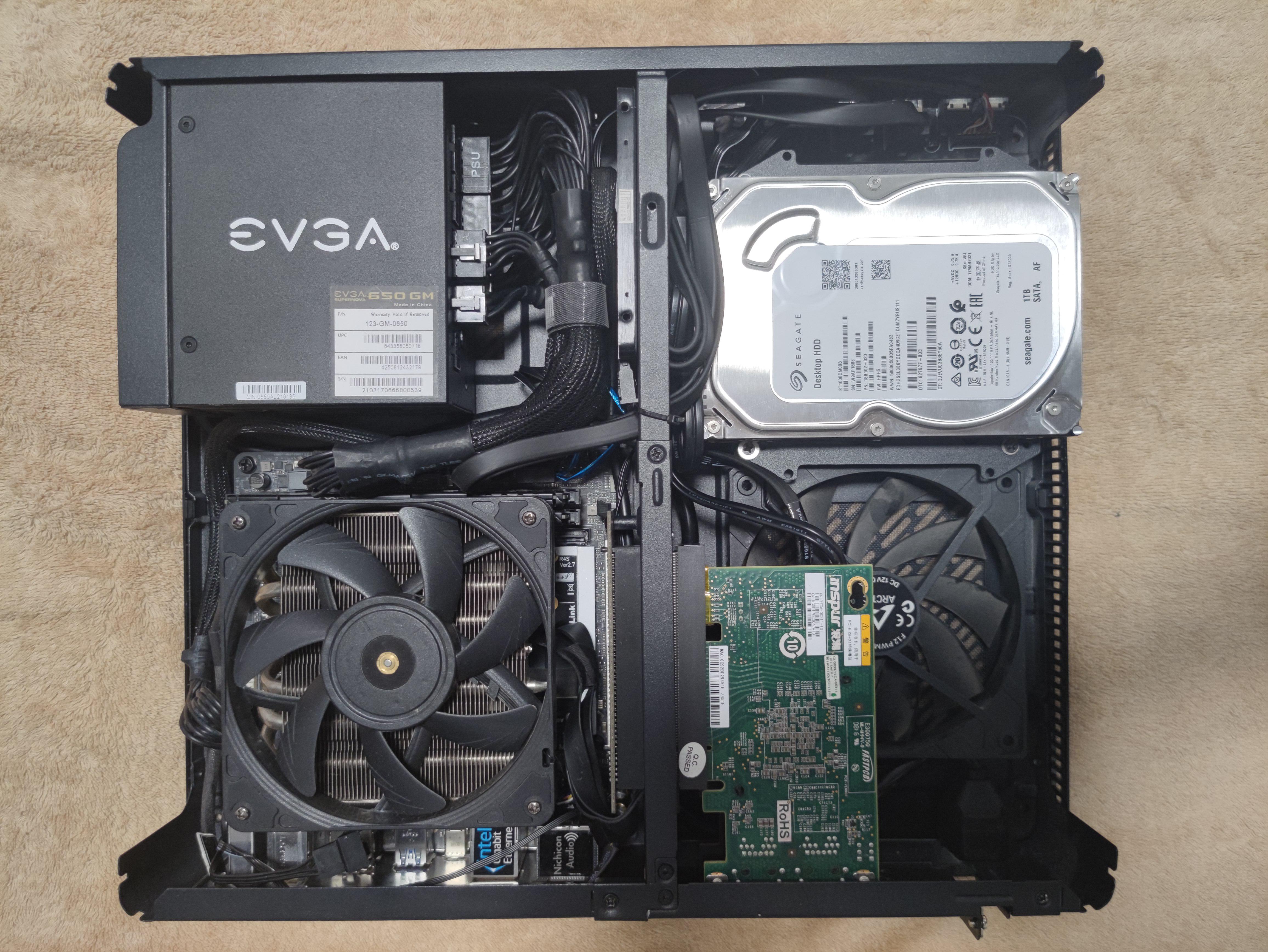 Node 202 as an ESXi host: Win10 + CentOS8 + openwrt + NAS with 3.5