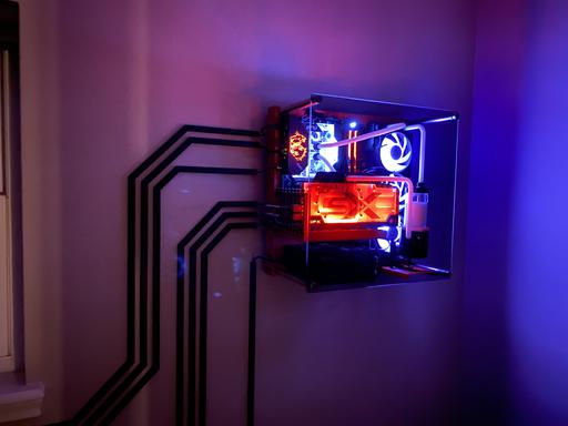 Core P3 wall mount with EKWB custom loop. by Zakharov123