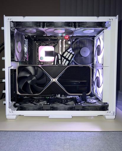O11 Air Mini EK-AIO 280 Push-Pull + Nvidia 4090 FE + CM V2
