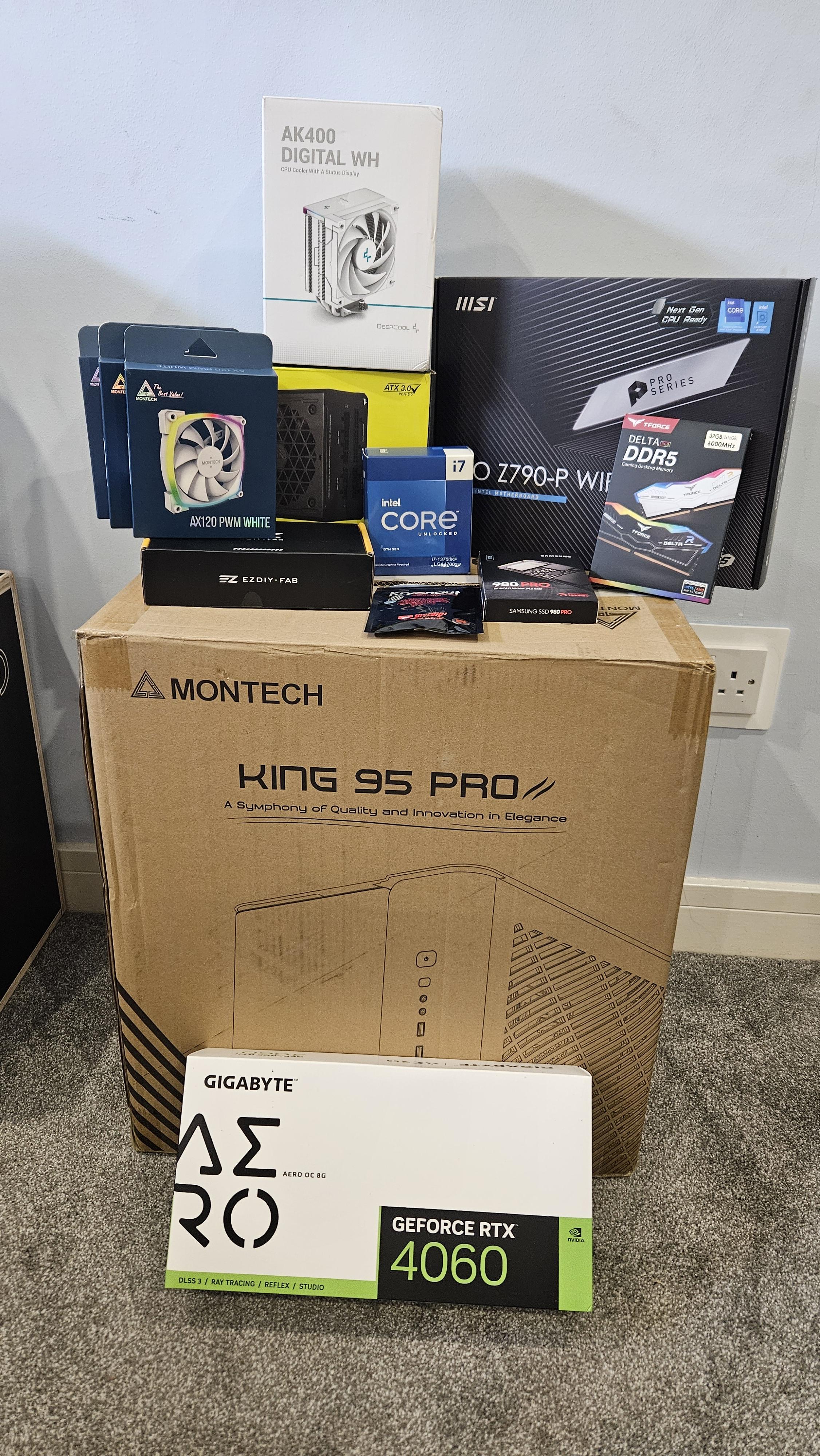 White Montech King 95 Pro by PCPete2022 - Intel Core i7-13700KF
