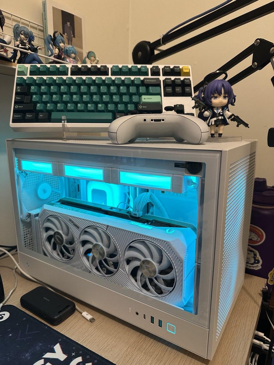 All White Deepcool CH260 Vertical GPU Build by awkwardusername